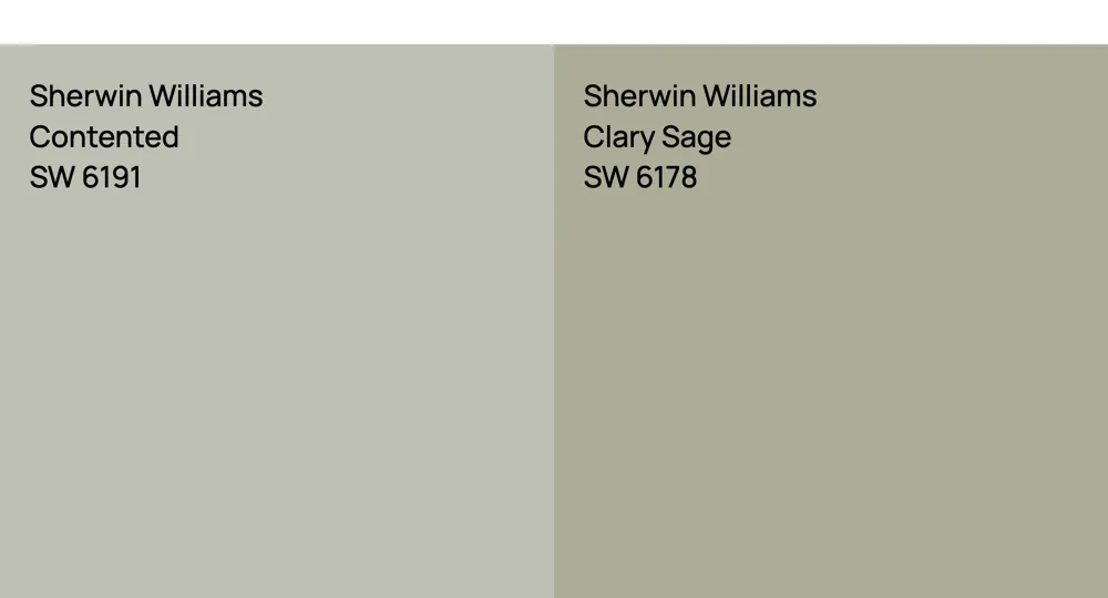 Sherwin Williams Contented vs. Sherwin Williams Clary Sage