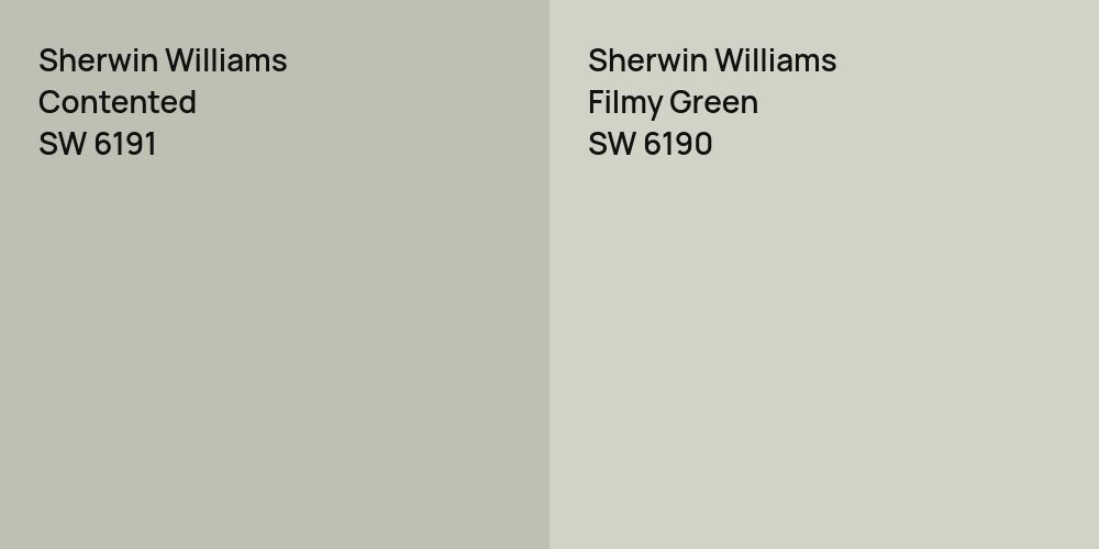 Sherwin Williams Contented vs. Sherwin Williams Filmy Green