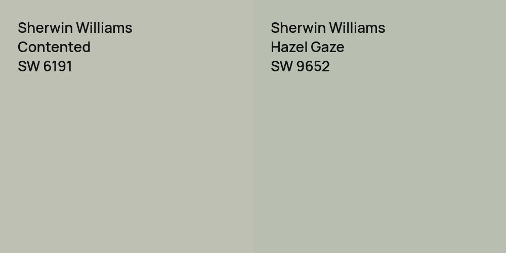 Sherwin Williams Contented vs. Sherwin Williams Hazel Gaze