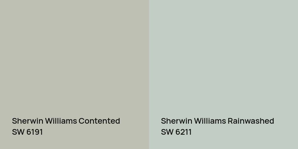 Sherwin Williams Contented vs. Sherwin Williams Rainwashed