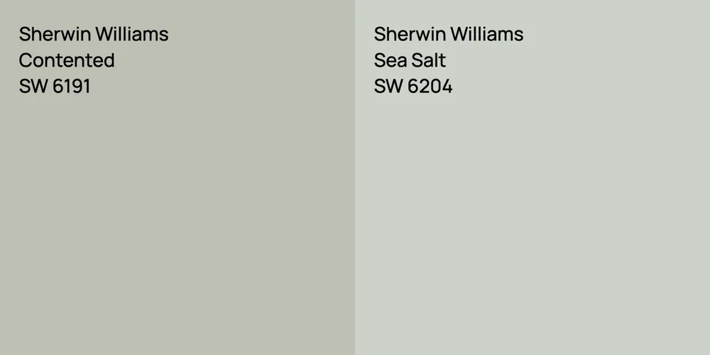 Sherwin Williams Contented vs. Sherwin Williams Sea Salt