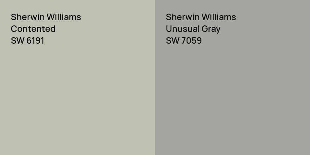 Sherwin Williams Contented vs. Sherwin Williams Unusual Gray