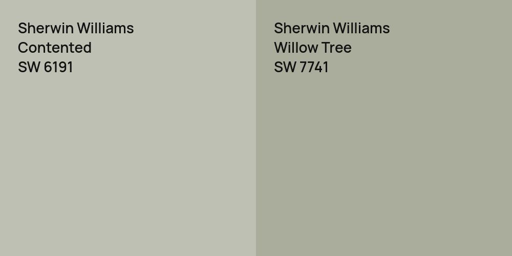 Sherwin Williams Contented vs. Sherwin Williams Willow Tree