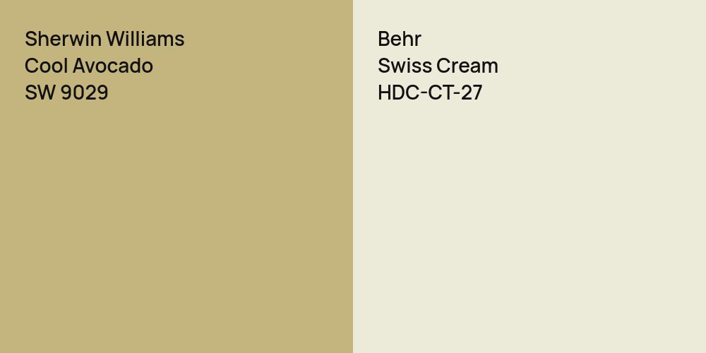 Sherwin Williams Cool Avocado vs. Behr Swiss Cream