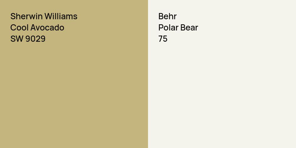 Sherwin Williams Cool Avocado vs. Behr Polar Bear