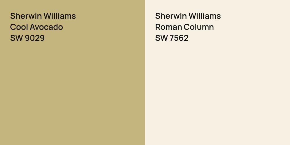 Sherwin Williams Cool Avocado vs. Sherwin Williams Roman Column