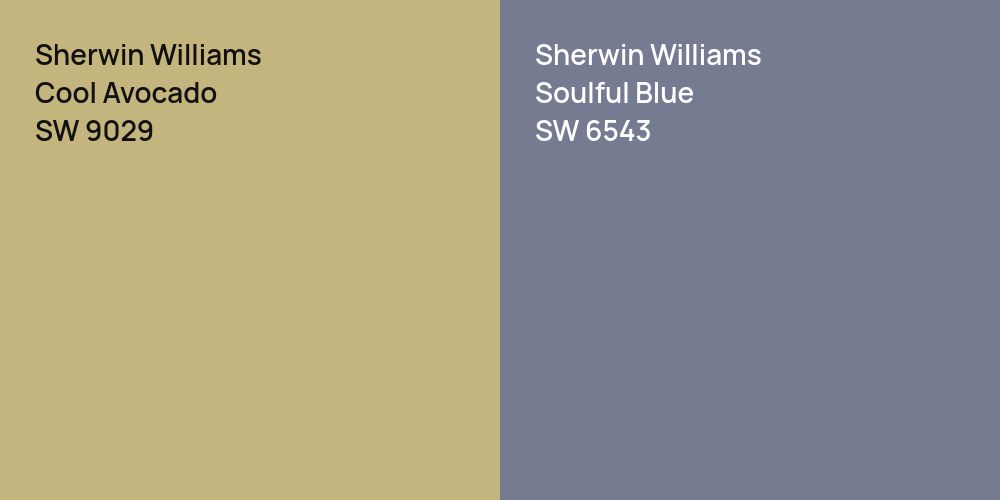 Sherwin Williams Cool Avocado vs. Sherwin Williams Soulful Blue