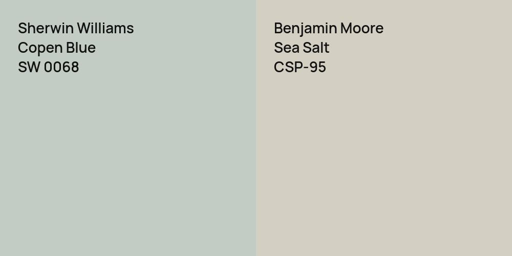 Sherwin Williams Copen Blue vs. Benjamin Moore Sea Salt