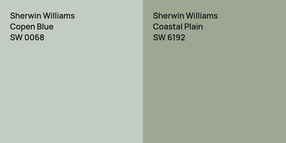 Sherwin Williams Copen Blue vs. Sherwin Williams Coastal Plain