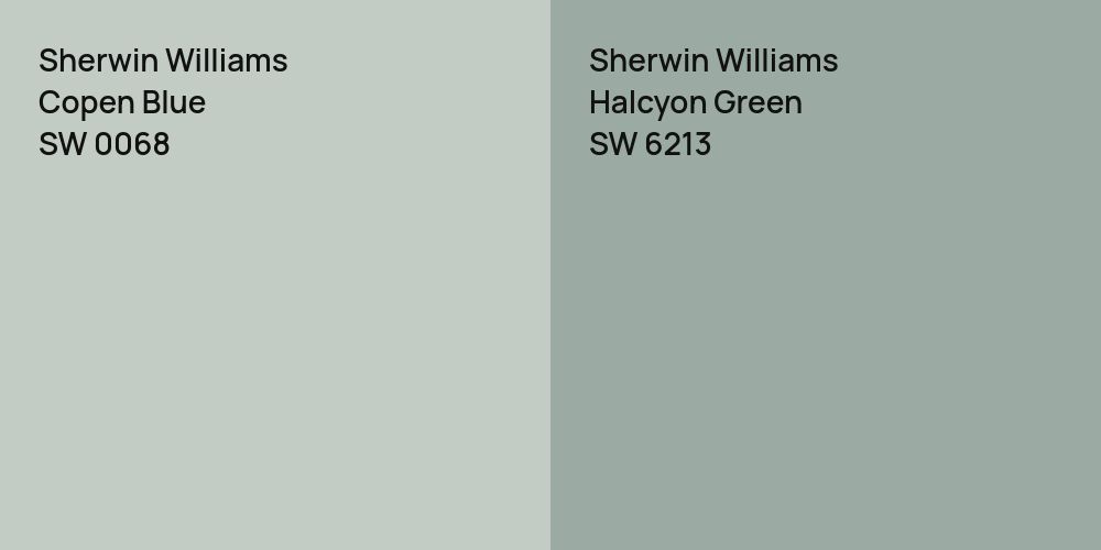 Sherwin Williams Copen Blue vs. Sherwin Williams Halcyon Green