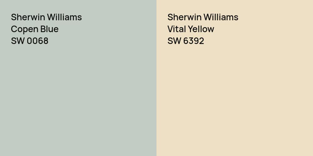 Sherwin Williams Copen Blue vs. Sherwin Williams Vital Yellow