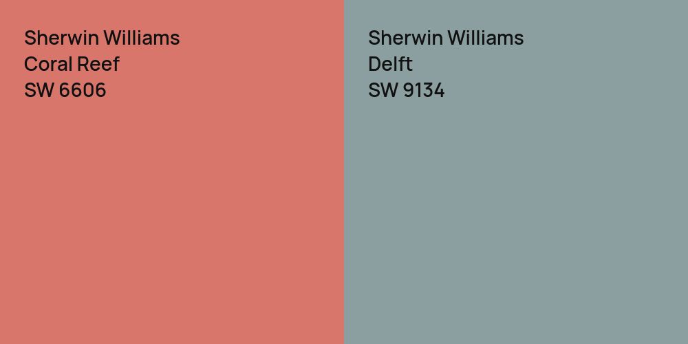 Sherwin Williams Coral Reef vs. Sherwin Williams Delft