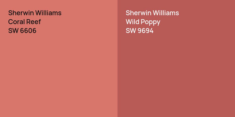 Sherwin Williams Coral Reef vs. Sherwin Williams Wild Poppy