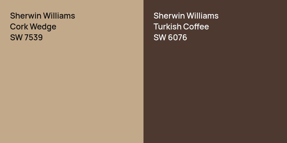 Sherwin Williams Cork Wedge vs. Sherwin Williams Turkish Coffee