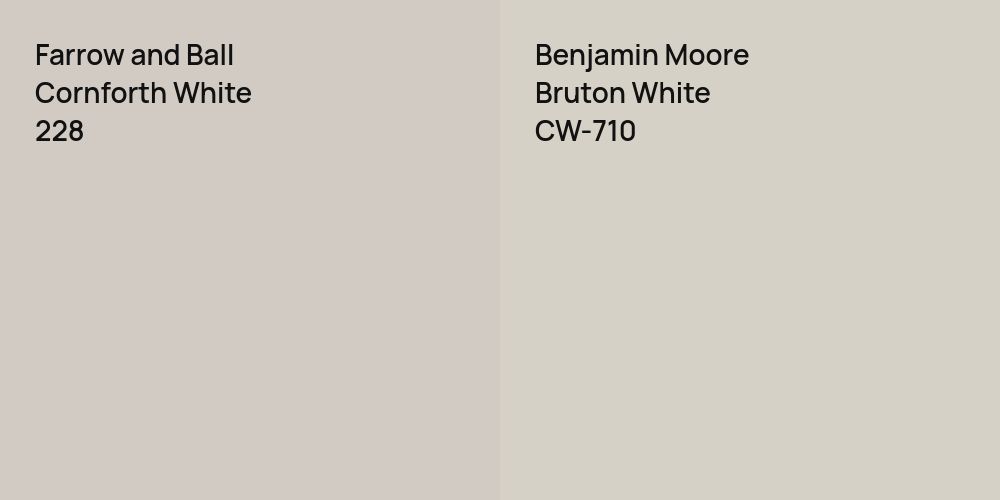 Farrow and Ball Cornforth White vs. Benjamin Moore Bruton White