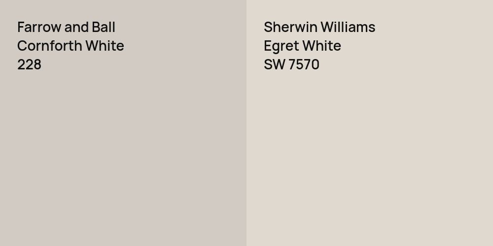 Farrow and Ball Cornforth White vs. Sherwin Williams Egret White