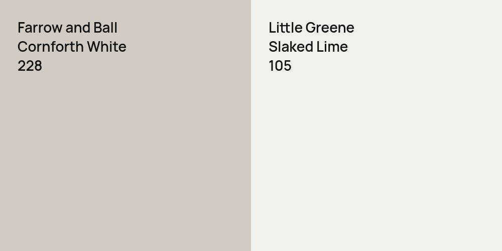 Farrow and Ball Cornforth White vs. Little Greene Slaked Lime