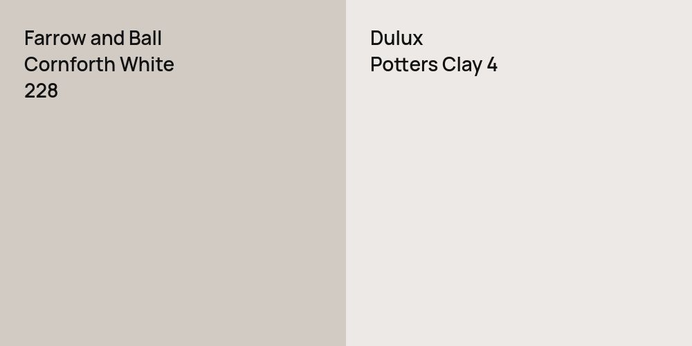 Farrow and Ball Cornforth White vs. Dulux Potters Clay 4