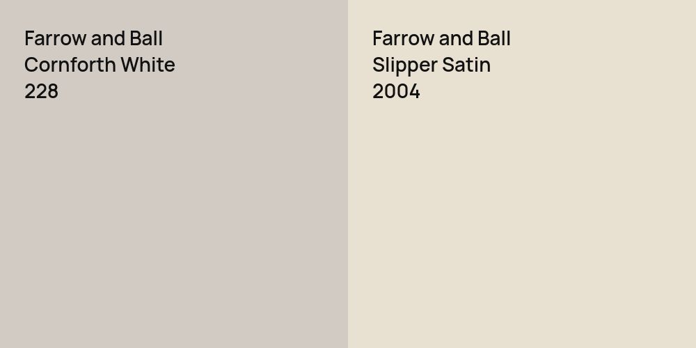 Farrow and Ball Cornforth White vs. Farrow and Ball Slipper Satin