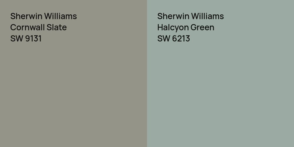 Sherwin Williams Cornwall Slate vs. Sherwin Williams Halcyon Green