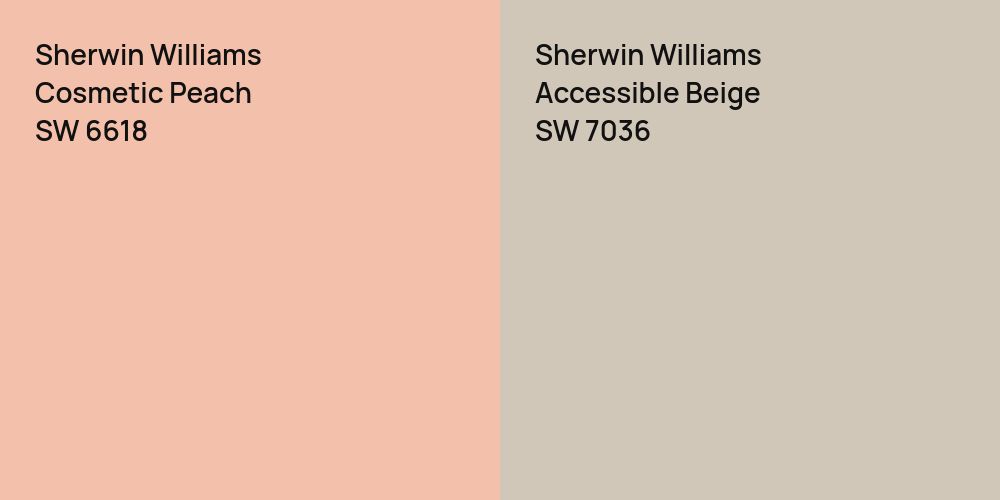 Sherwin Williams Cosmetic Peach vs. Sherwin Williams Accessible Beige