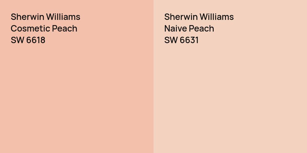 Sherwin Williams Cosmetic Peach vs. Sherwin Williams Naive Peach