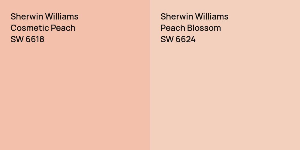 Sherwin Williams Cosmetic Peach vs. Sherwin Williams Peach Blossom