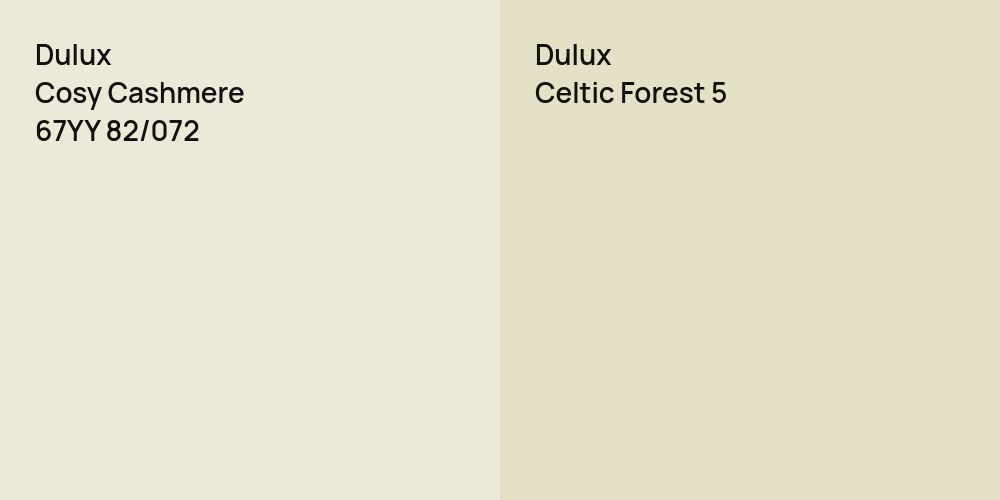 Dulux Cosy Cashmere vs. Dulux Celtic Forest 5