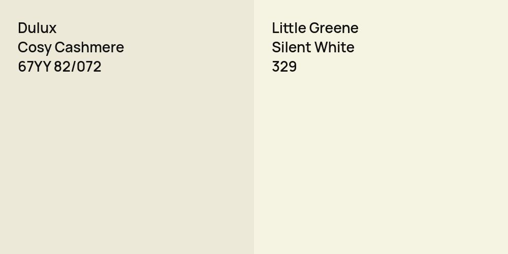 Dulux Cosy Cashmere vs. Little Greene Silent White