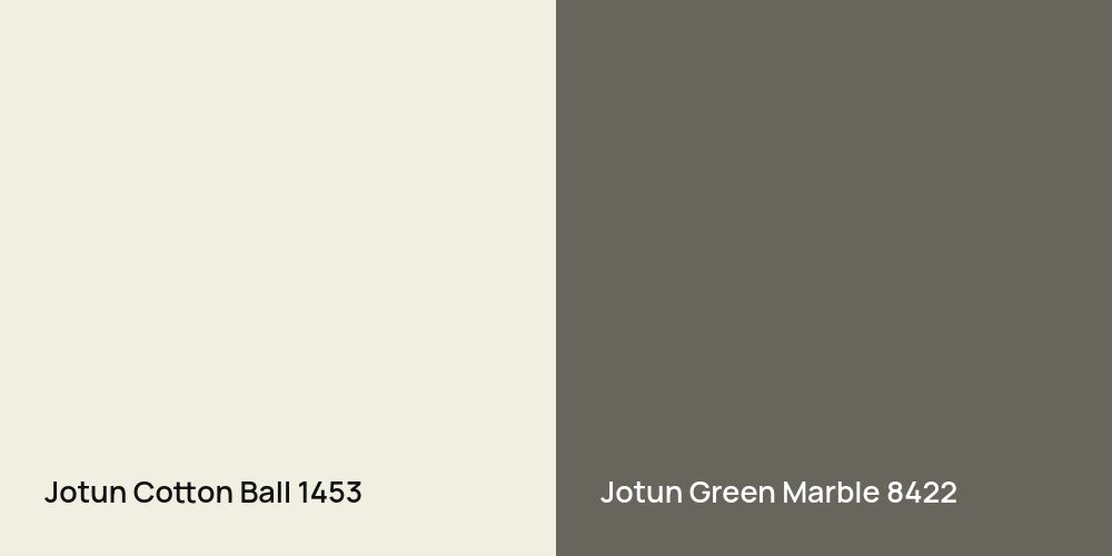 Jotun Cotton Ball vs. Jotun Green Marble