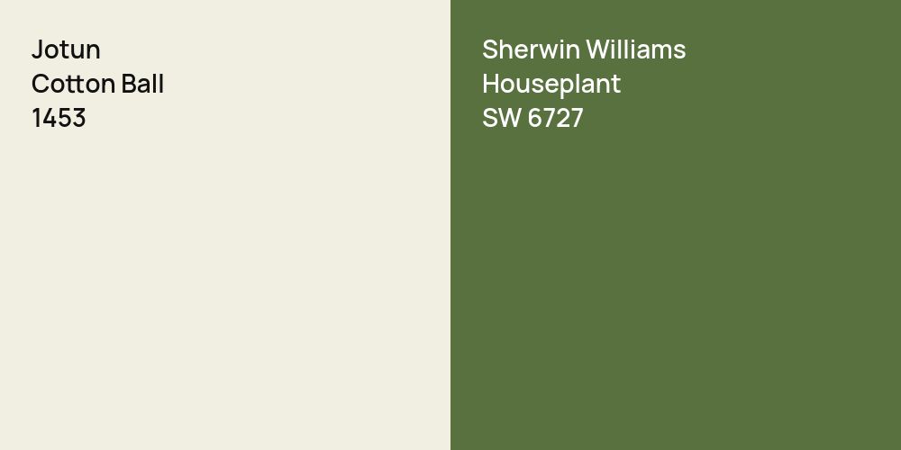 Jotun Cotton Ball vs. Sherwin Williams Houseplant