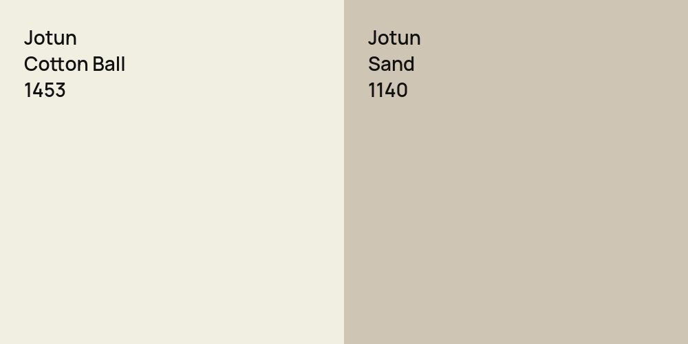 Jotun Cotton Ball vs. Jotun Sand