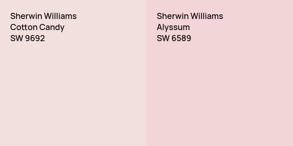 Sherwin Williams Cotton Candy vs. Sherwin Williams Alyssum