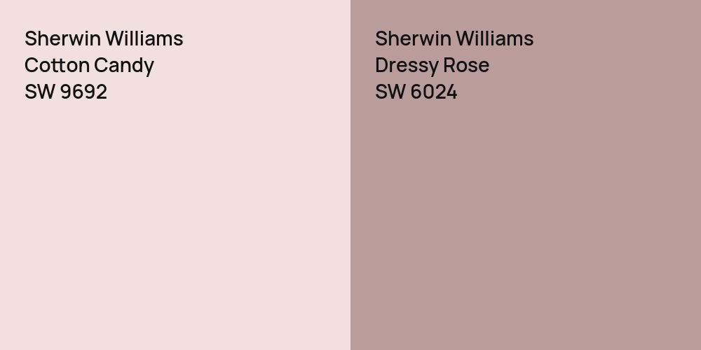 Sherwin Williams Cotton Candy vs. Sherwin Williams Dressy Rose