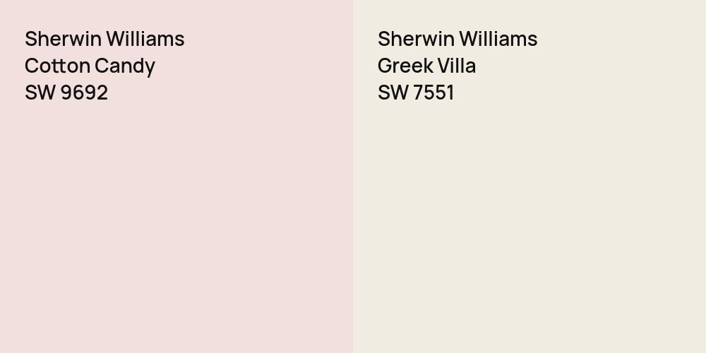 Sherwin Williams Cotton Candy vs. Sherwin Williams Greek Villa