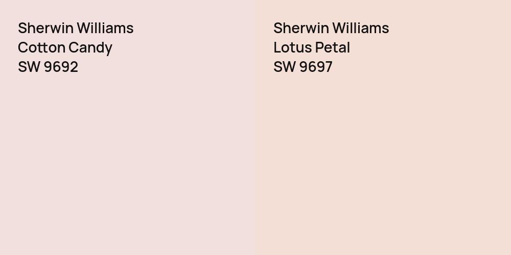 Sherwin Williams Cotton Candy vs. Sherwin Williams Lotus Petal