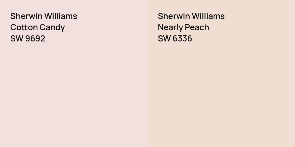 Sherwin Williams Cotton Candy vs. Sherwin Williams Nearly Peach