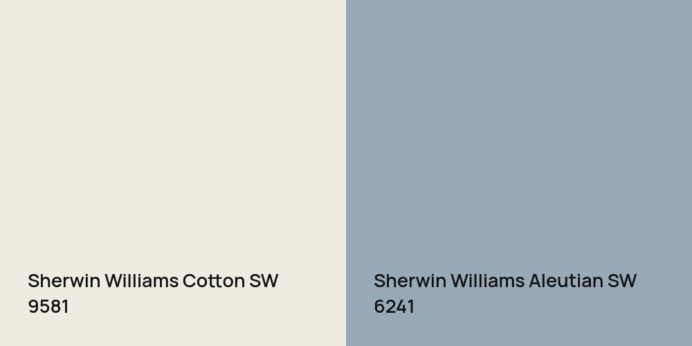 Sherwin Williams Cotton vs. Sherwin Williams Aleutian