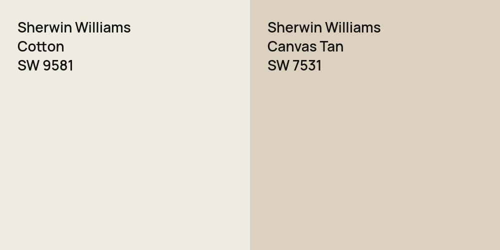 Sherwin Williams Cotton vs. Sherwin Williams Canvas Tan