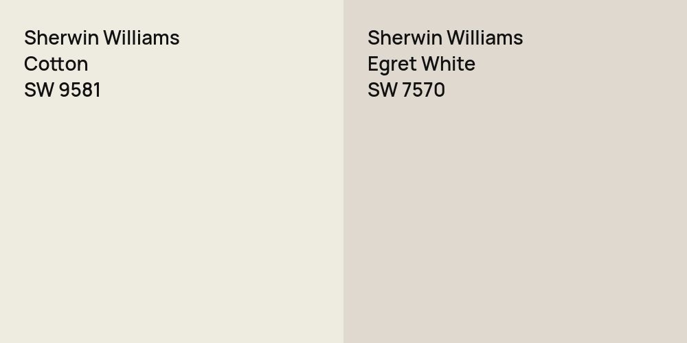 Sherwin Williams Cotton vs. Sherwin Williams Egret White