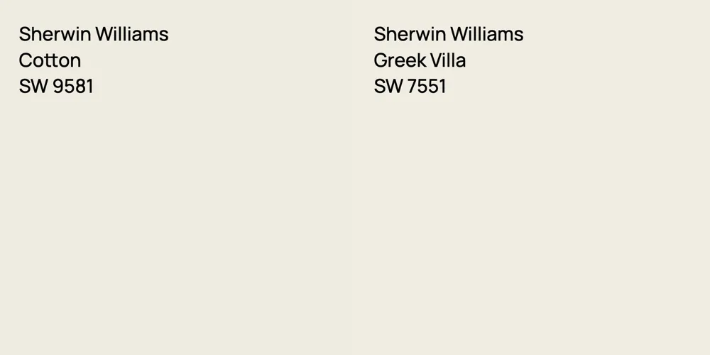 Sherwin Williams Cotton vs. Sherwin Williams Greek Villa