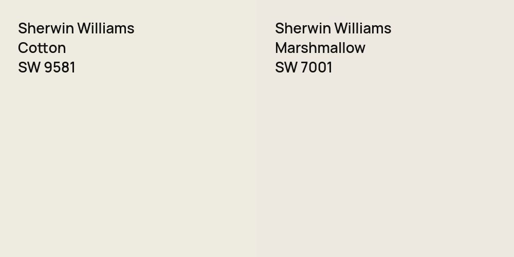 Sherwin Williams Cotton vs. Sherwin Williams Marshmallow