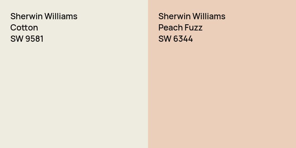 Sherwin Williams Cotton vs. Sherwin Williams Peach Fuzz