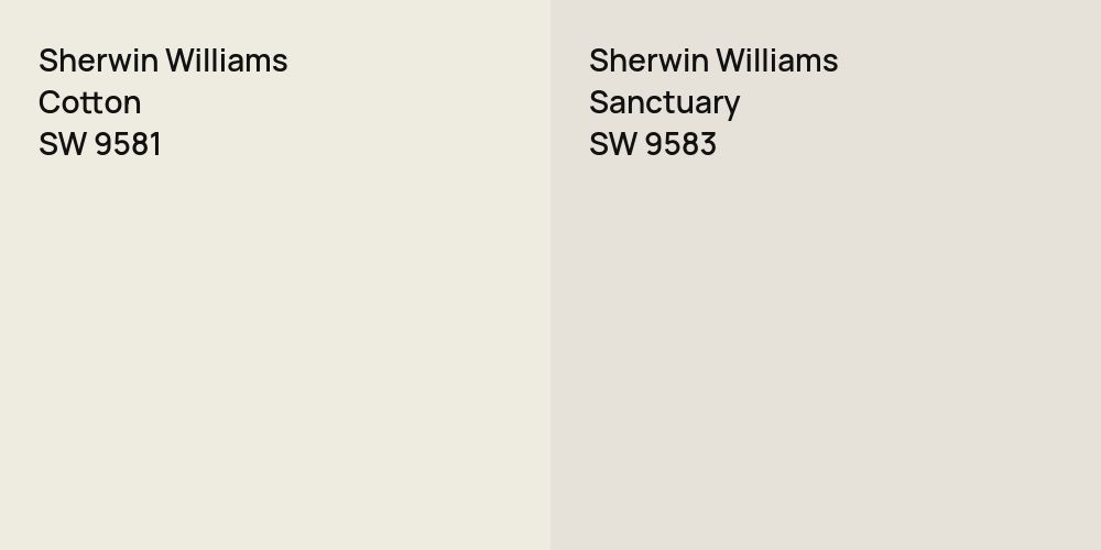 Sherwin Williams Cotton vs. Sherwin Williams Sanctuary