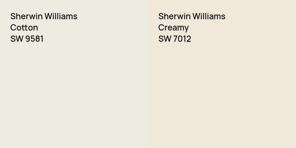 Sherwin Williams Cotton vs. Sherwin Williams Creamy