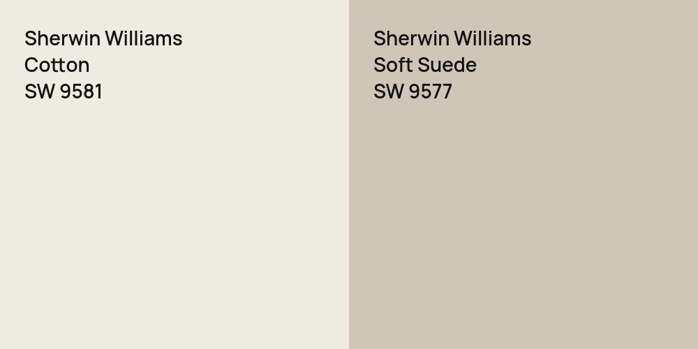 Sherwin Williams Cotton vs. Sherwin Williams Soft Suede