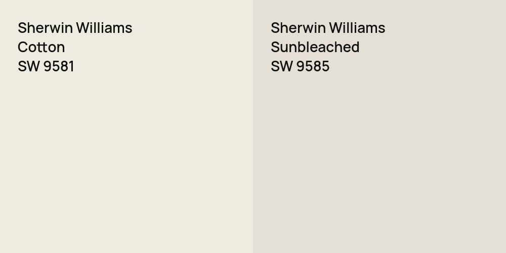 Sherwin Williams Cotton vs. Sherwin Williams Sunbleached