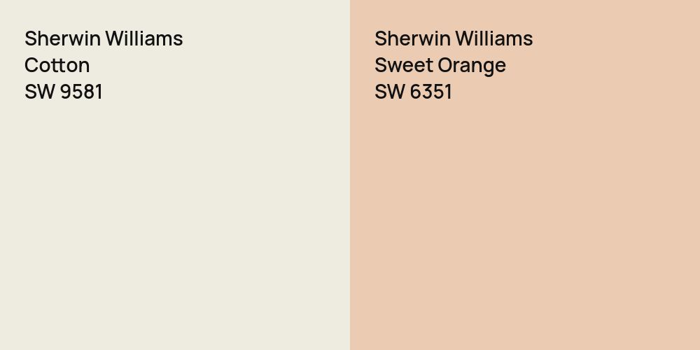 Sherwin Williams Cotton vs. Sherwin Williams Sweet Orange