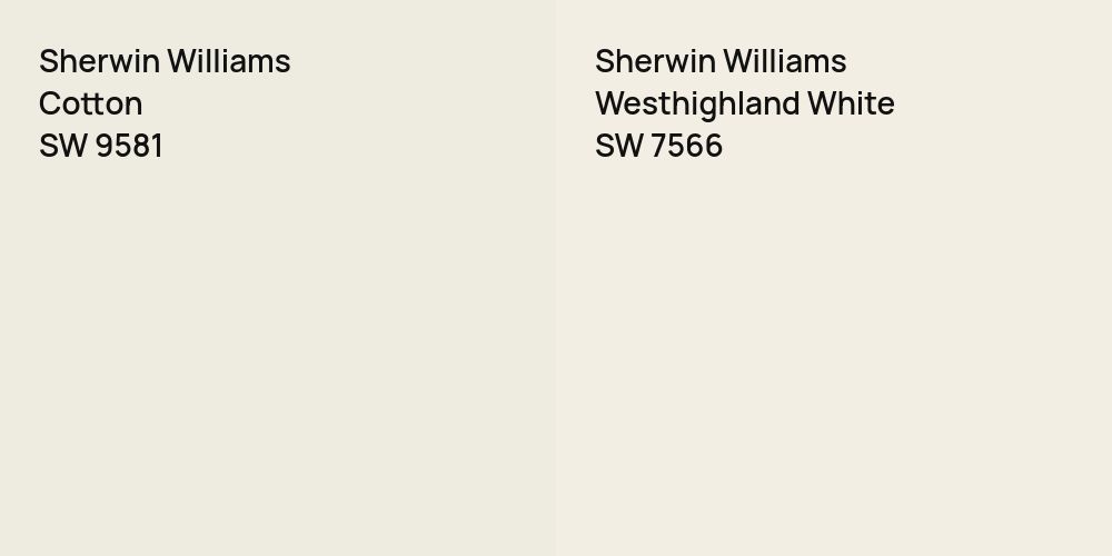 Sherwin Williams Cotton vs. Sherwin Williams Westhighland White