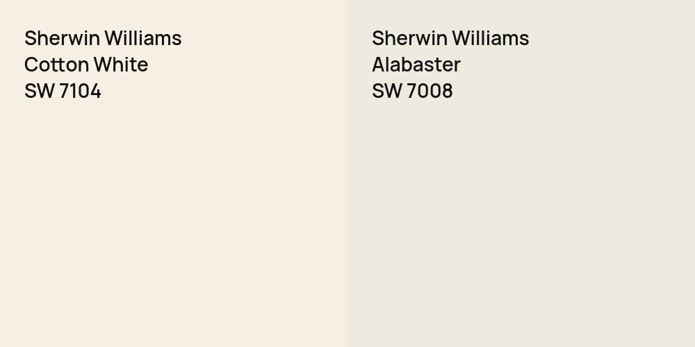 Sherwin Williams Cotton White vs. Sherwin Williams Alabaster